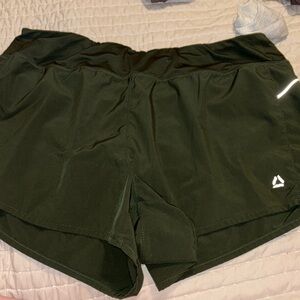 reebok dark green shorts